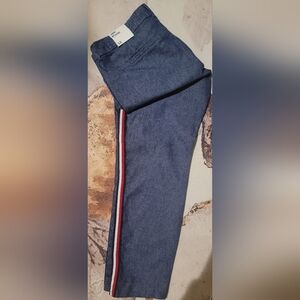 (NWT) Old Navy Women's Blue Ankle Jeans with Red, White & Black Side Stripe